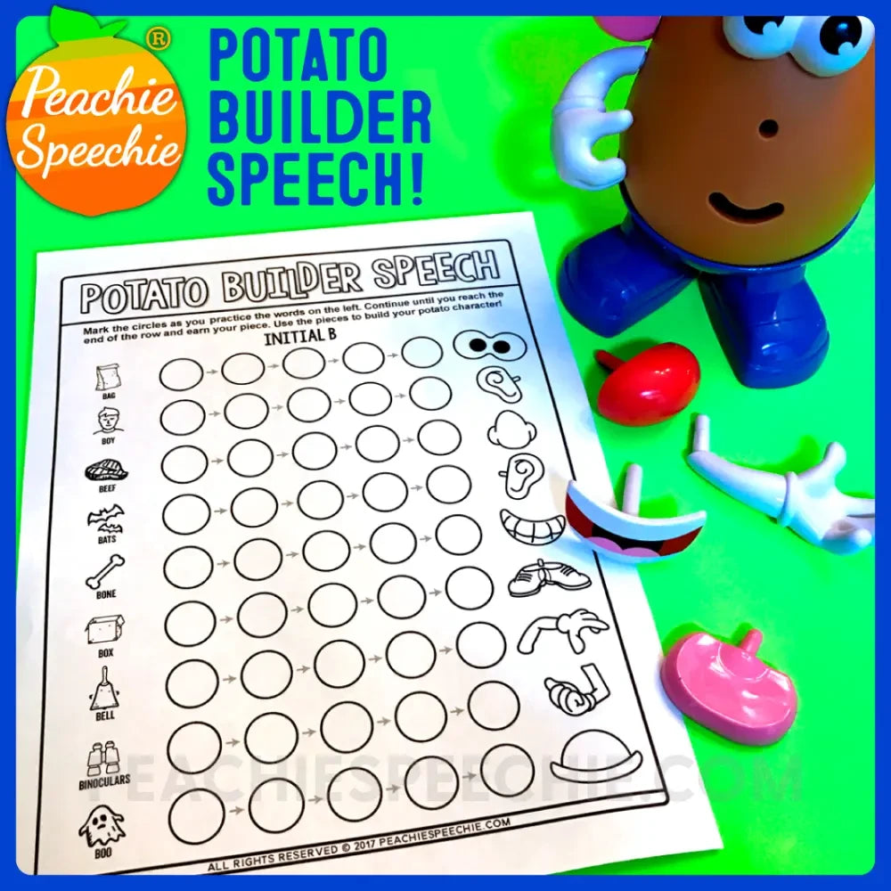 Potato Builder Speech: No Prep Articulation Sheets Toy Companion - Materials peachiespeechie.com
