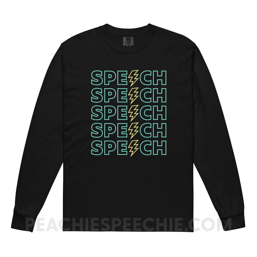 Power of Speech Comfort Colors Long Sleeve - Black / S - peachiespeechie.com