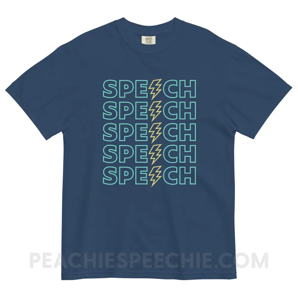 Power of Speech Comfort Colors Tee - True Navy / S - peachiespeechie.com