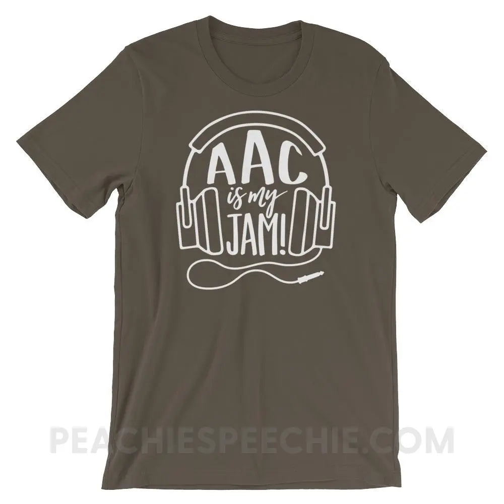 AAC Is My Jam Premium Soft Tee - Army / S - T-Shirts & Tops peachiespeechie.com