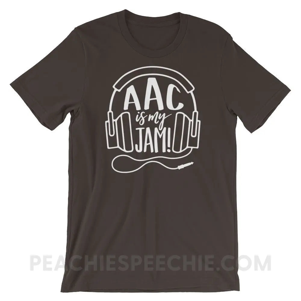AAC Is My Jam Premium Soft Tee - Brown / S - T-Shirts & Tops peachiespeechie.com