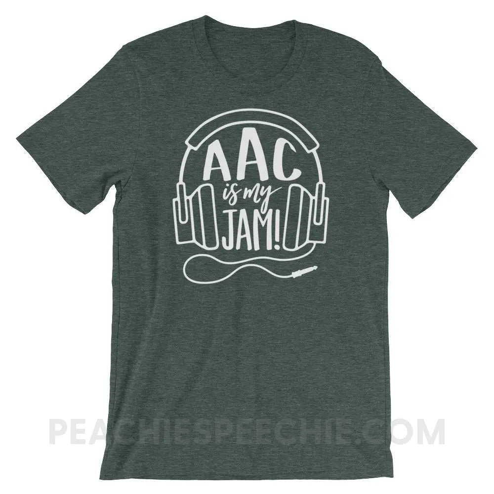 AAC Is My Jam Premium Soft Tee - Heather Forest / S - T-Shirts & Tops peachiespeechie.com