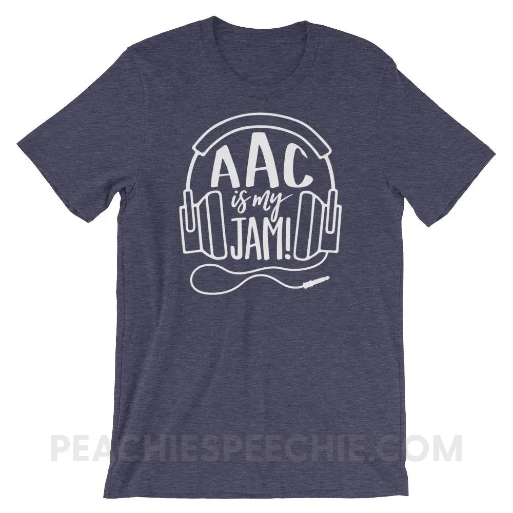 AAC Is My Jam Premium Soft Tee - Heather Midnight Navy / XS - T-Shirts & Tops peachiespeechie.com