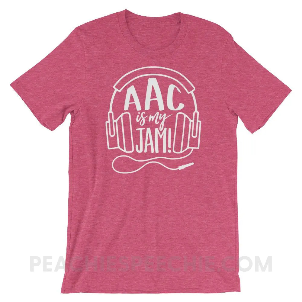 AAC Is My Jam Premium Soft Tee - Heather Raspberry / S - T-Shirts & Tops peachiespeechie.com