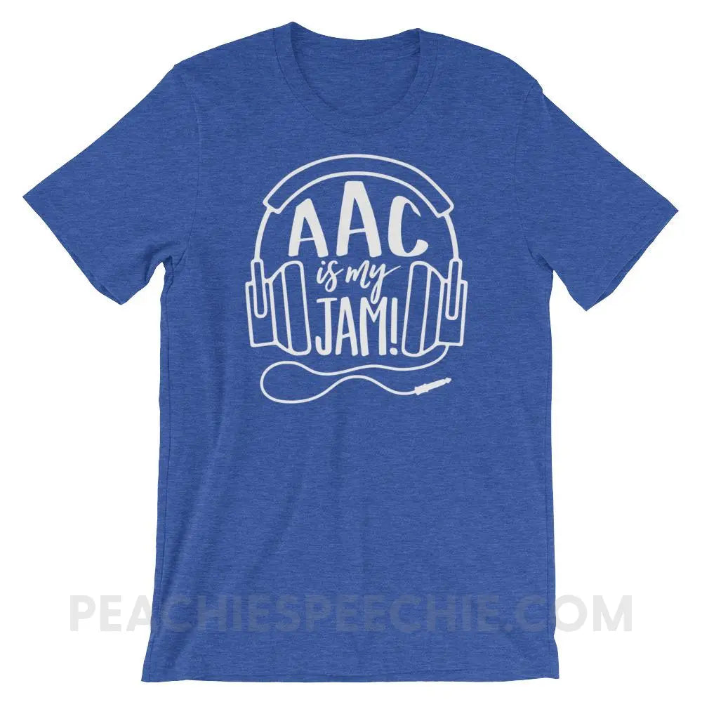 AAC Is My Jam Premium Soft Tee - Heather True Royal / S - T-Shirts & Tops peachiespeechie.com
