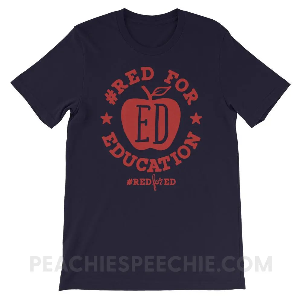 Red for Ed Premium Soft Tee - Navy / XS - T-Shirts & Tops peachiespeechie.com