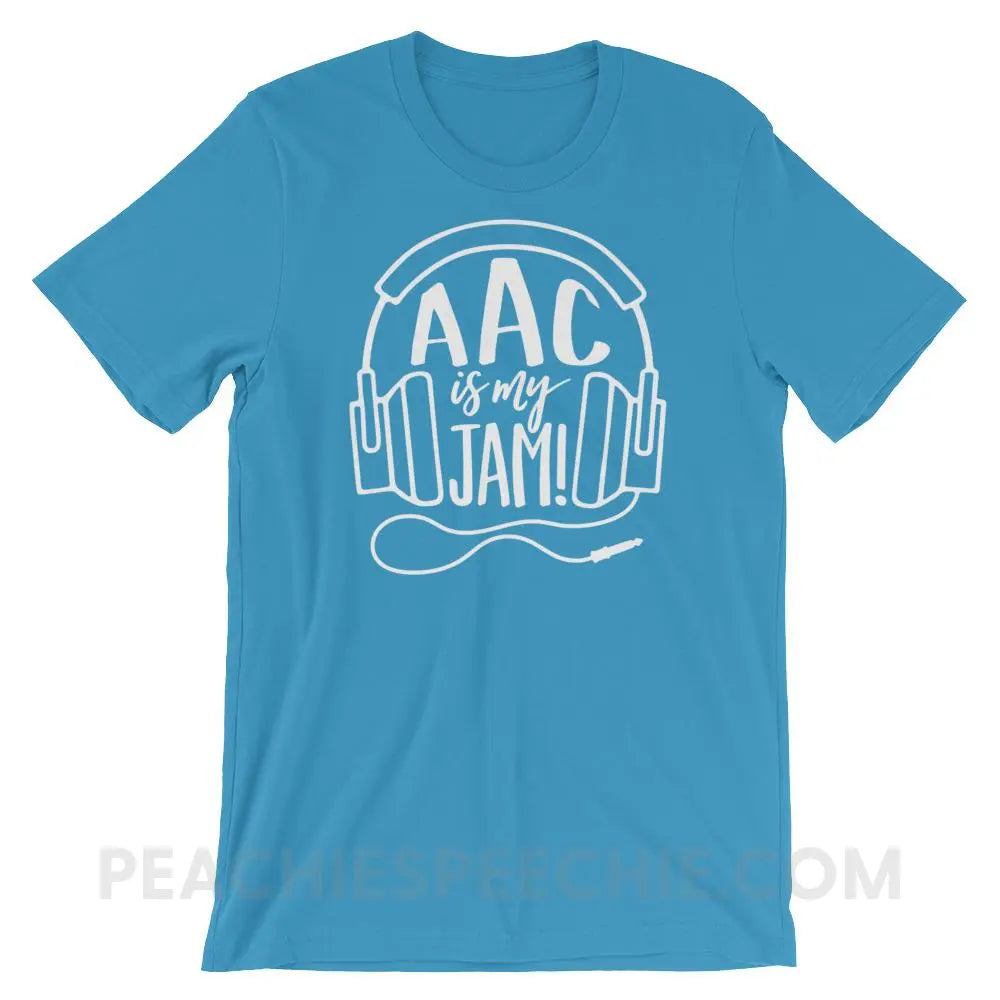 AAC Is My Jam Premium Soft Tee - Ocean Blue / S - T-Shirts & Tops peachiespeechie.com