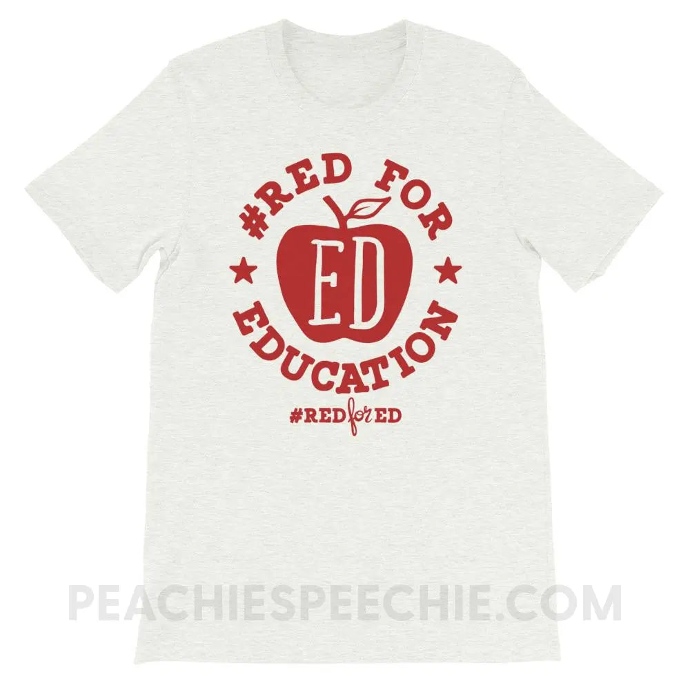 Red for Ed Premium Soft Tee - Ash / S - T-Shirts & Tops peachiespeechie.com