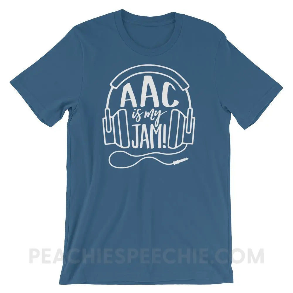 AAC Is My Jam Premium Soft Tee - Steel Blue / S - T-Shirts & Tops peachiespeechie.com