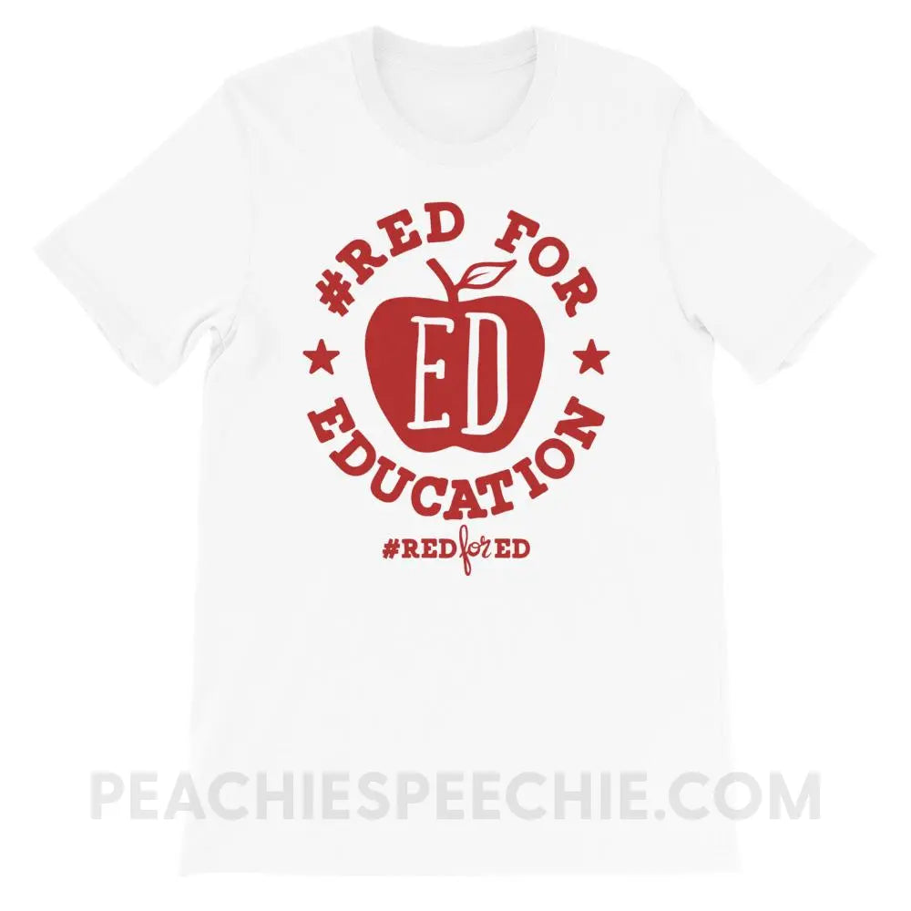 Red for Ed Premium Soft Tee - White / XS - T-Shirts & Tops peachiespeechie.com