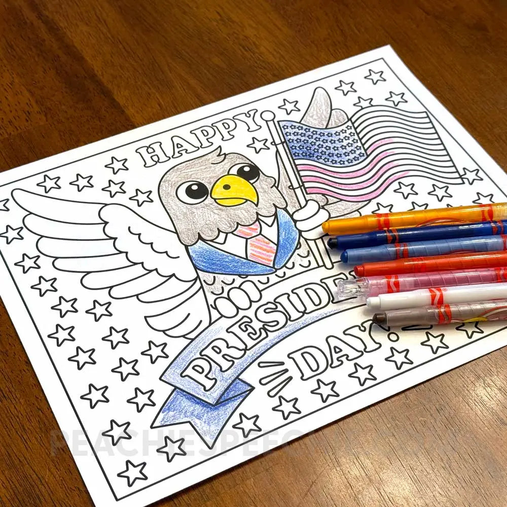 Presidents’ Day Coloring Sheet - Materials peachiespeechie.com