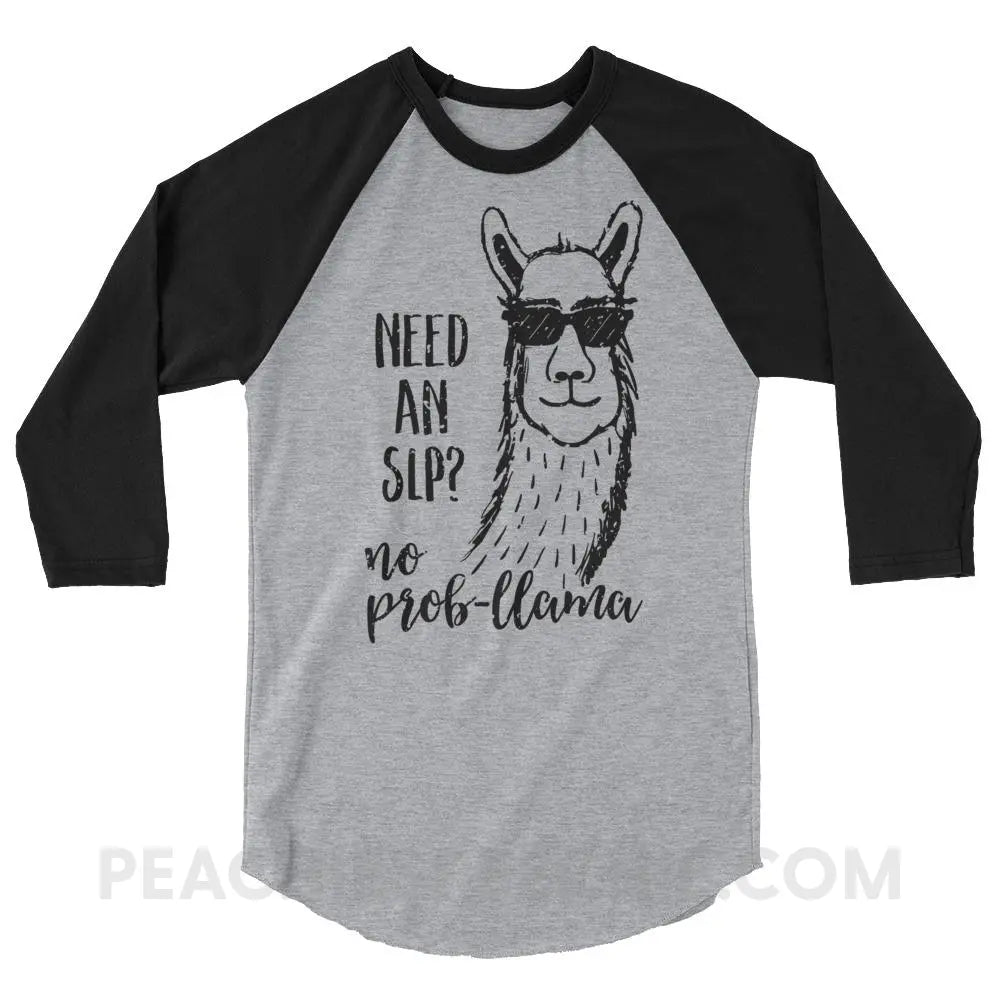 No Prob-llama! Baseball Tee - Heather Grey/Black / XS T-Shirts & Tops peachiespeechie.com