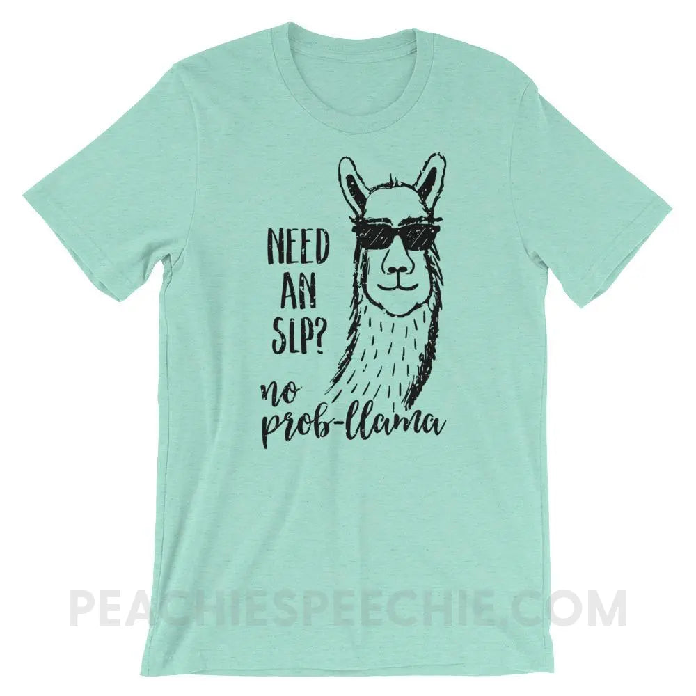 No Prob-llama! Premium Soft Tee - Heather Mint / S - T-Shirts & Tops peachiespeechie.com