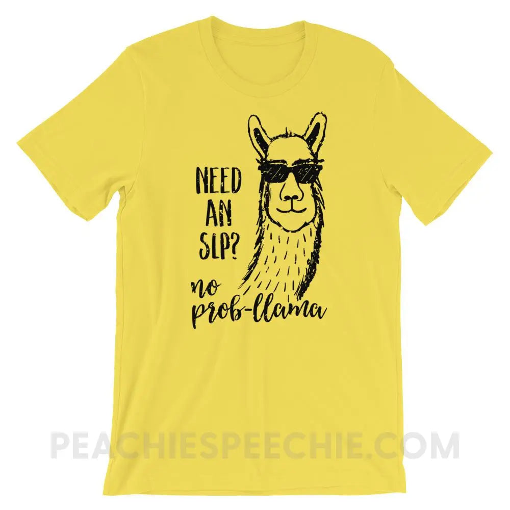 No Prob-llama! Premium Soft Tee - Yellow / S - T-Shirts & Tops peachiespeechie.com