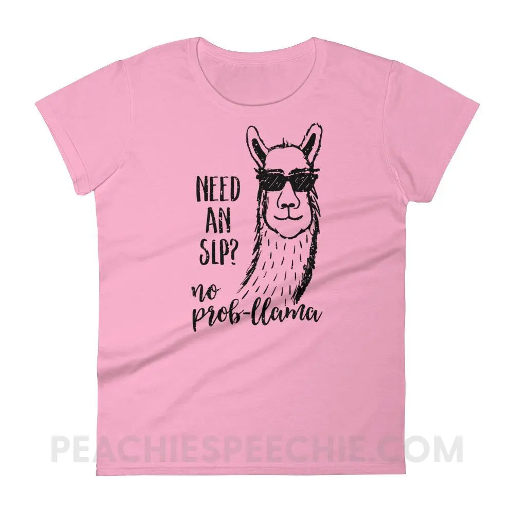 No Prob-llama! Women’s Trendy Tee - CharityPink / S - T-Shirts & Tops peachiespeechie.com