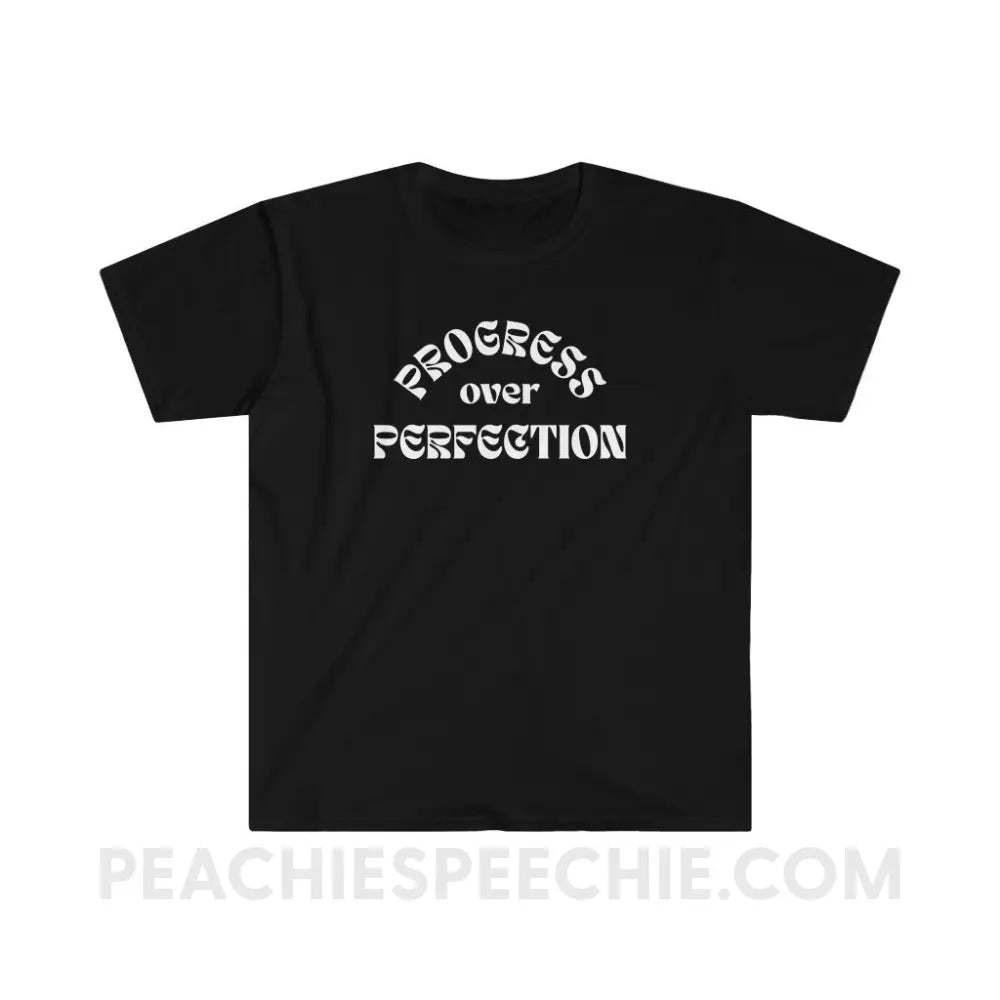 Progress Over Perfection Classic Tee - Black / L - T-Shirt peachiespeechie.com