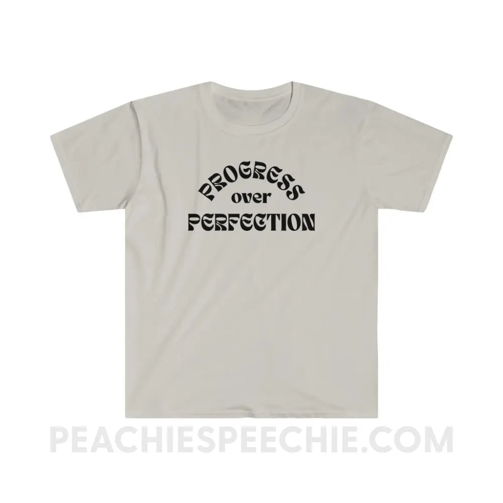 Progress Over Perfection Classic Tee - Ice Grey / S - T-Shirt peachiespeechie.com