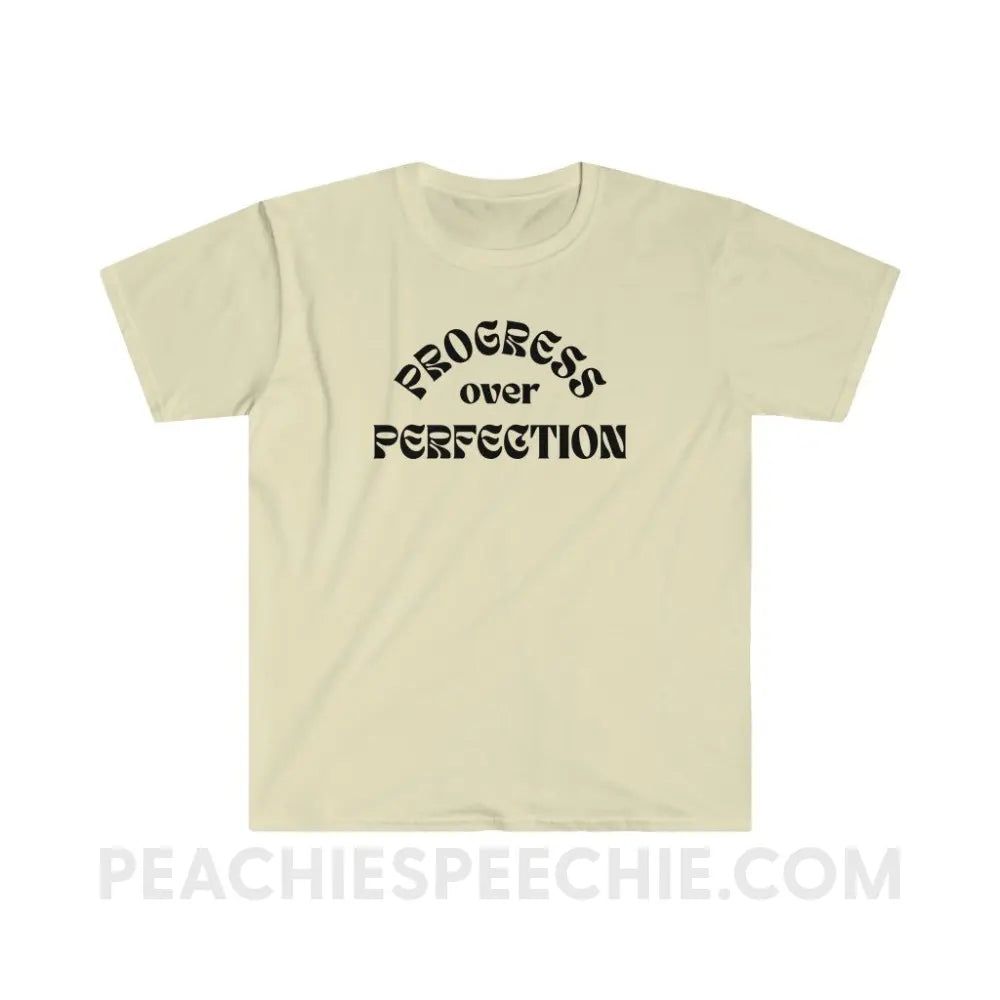 Progress Over Perfection Classic Tee - Natural / S - T-Shirt peachiespeechie.com