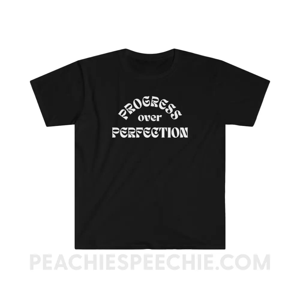 Progress Over Perfection Classic Tee - Black / S - T-Shirt peachiespeechie.com