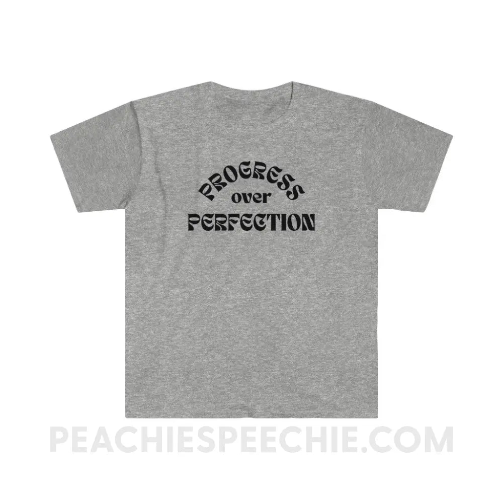 Progress Over Perfection Classic Tee - Sport Grey / S - T-Shirt peachiespeechie.com