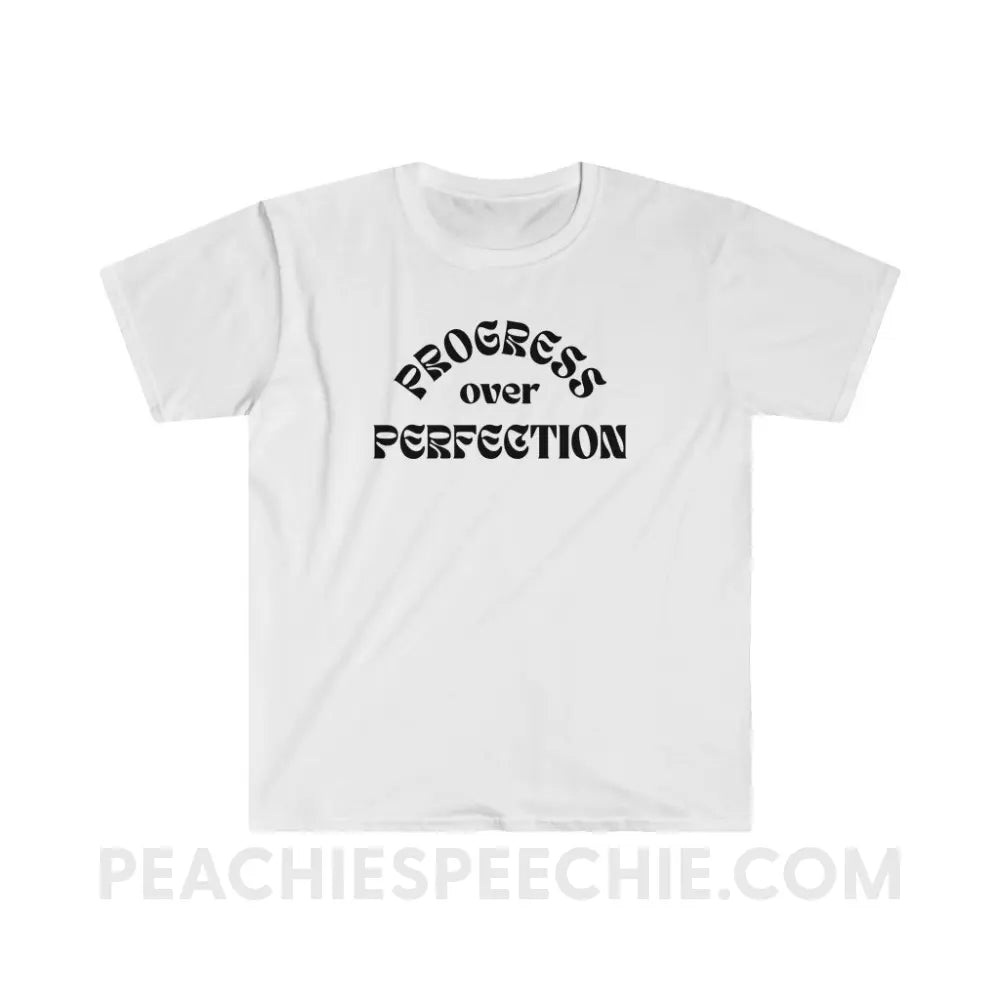 Progress Over Perfection Classic Tee - White / S - T-Shirt peachiespeechie.com