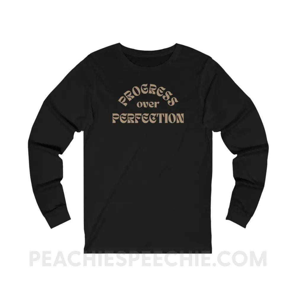 Progress Over Perfection Premium Long Sleeve - Black / XS - Long-sleeve peachiespeechie.com