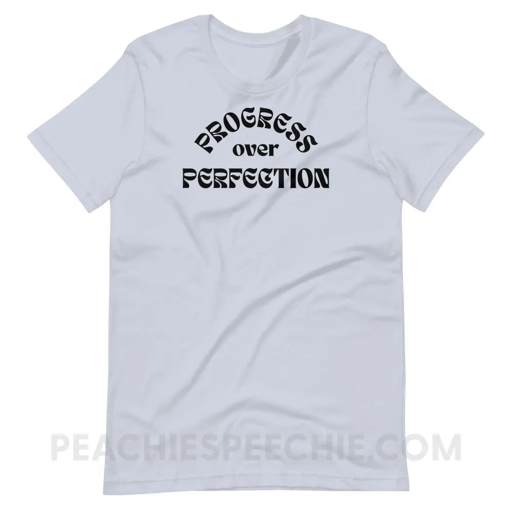 Progress Over Perfection Premium Soft Tee - Light Blue / S - T-Shirt peachiespeechie.com