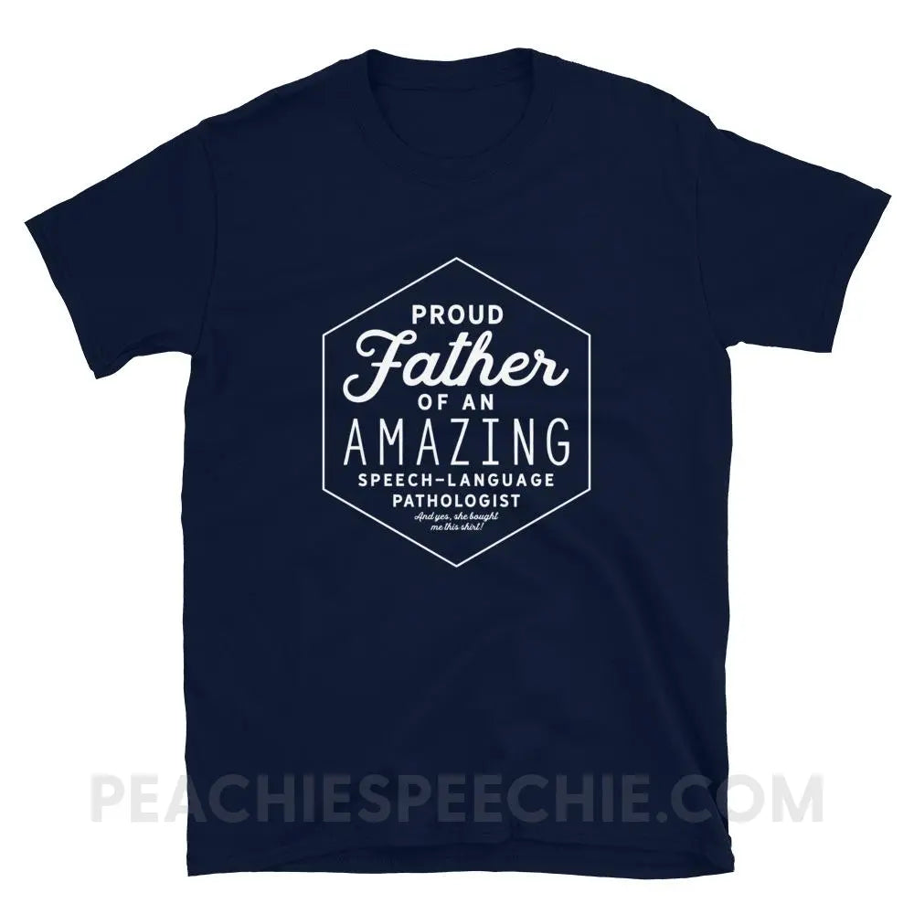 Proud Father Of An SLP Classic Tee - Navy / S - T-Shirts & Tops peachiespeechie.com