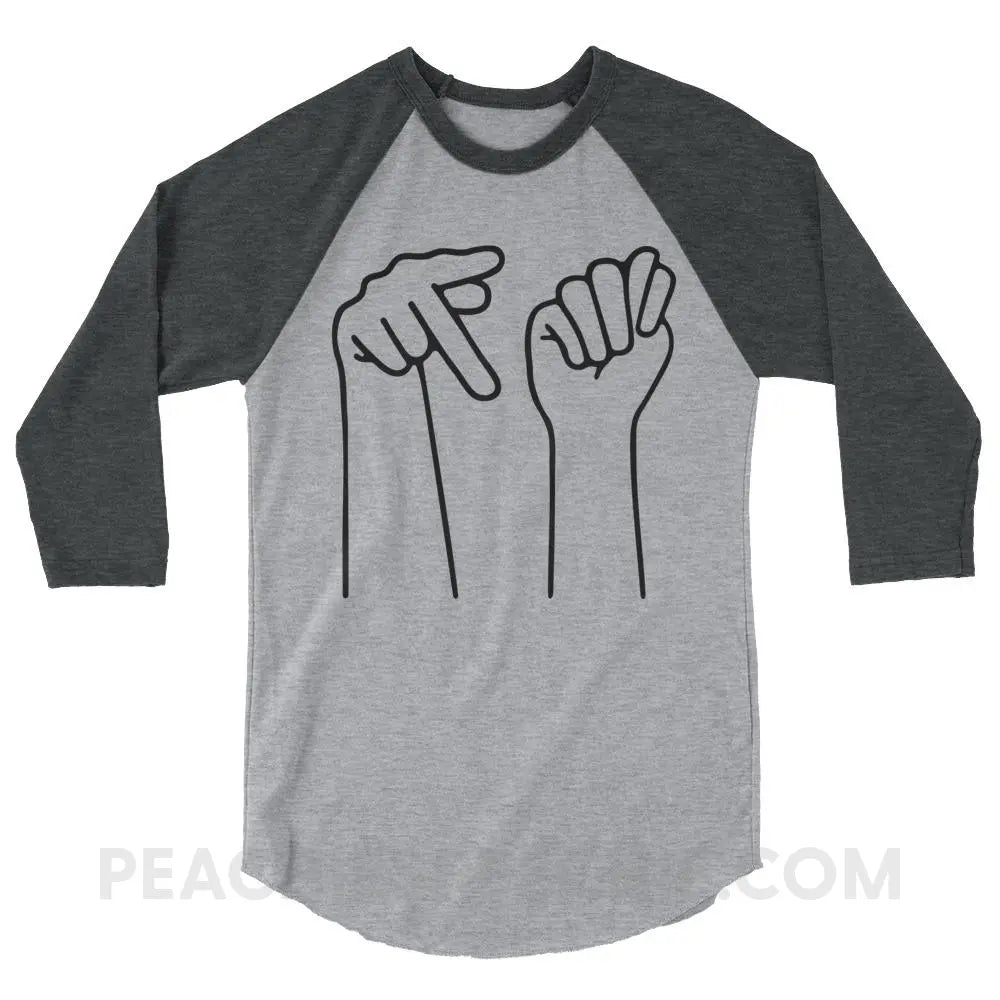 PT Hands Baseball Tee - Heather Grey/Heather Charcoal / XS T-Shirts & Tops peachiespeechie.com
