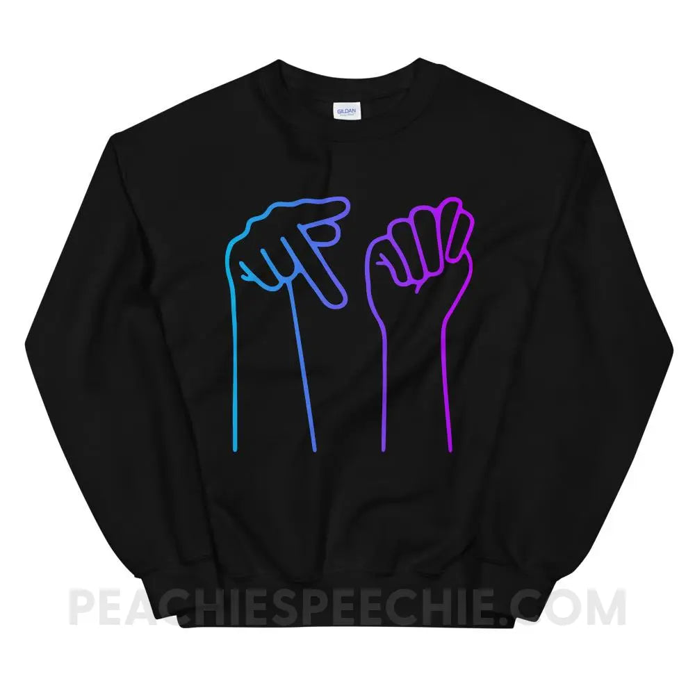 PT Hands Classic Sweatshirt - Black / S - Hoodies & Sweatshirts peachiespeechie.com