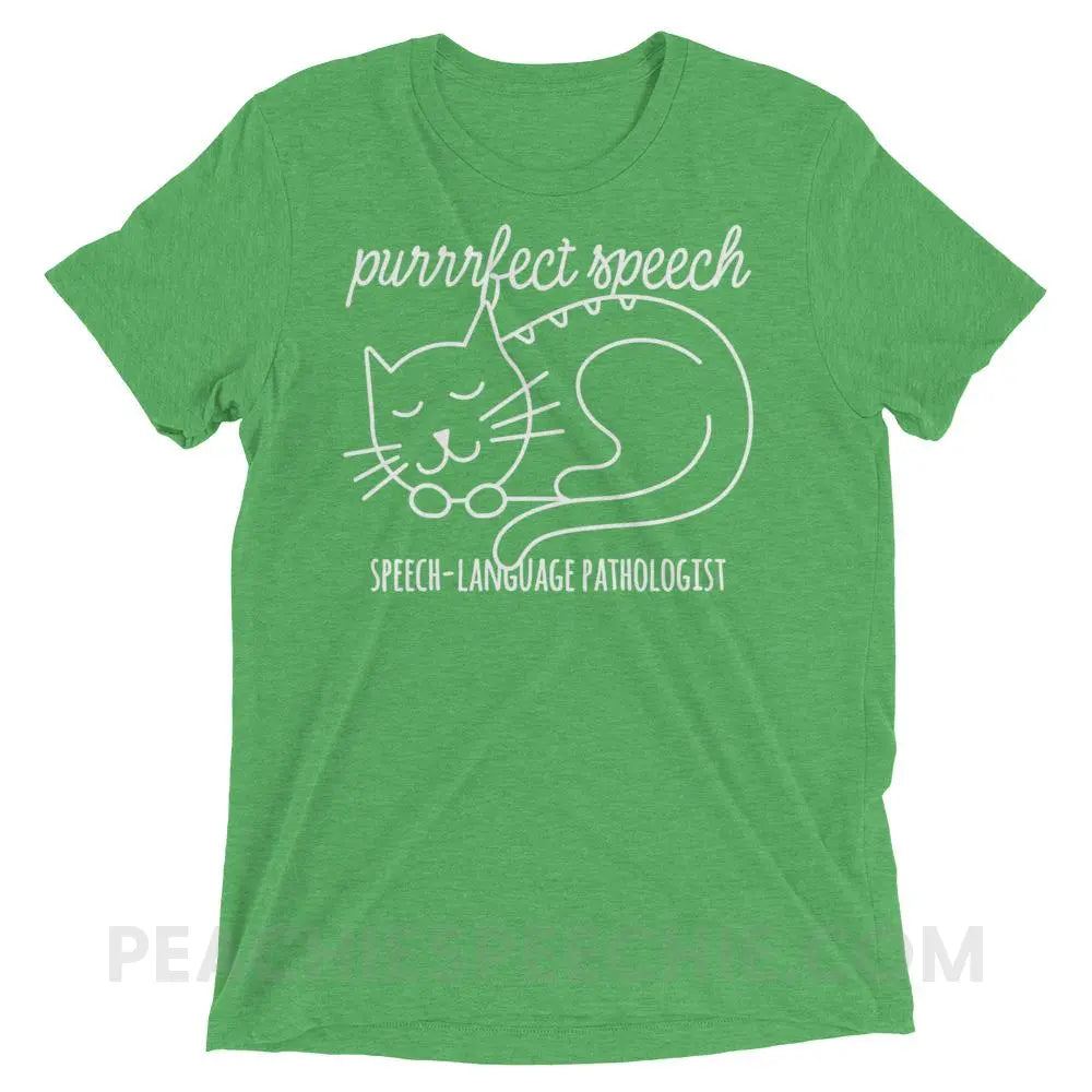 Purrrfect Speech Tri-Blend Tee - T-Shirts & Tops peachiespeechie.com