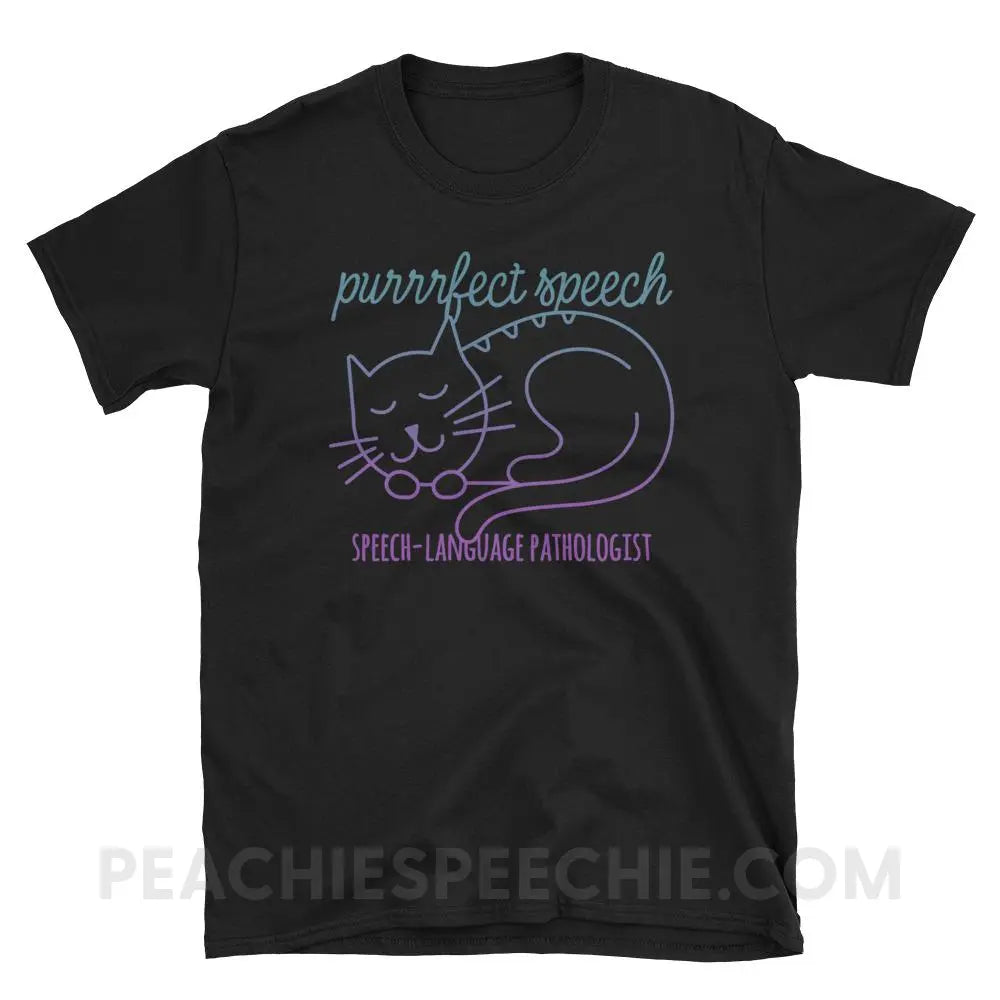 Purrrfect Speech Classic Tee - Black / S - T-Shirts & Tops peachiespeechie.com