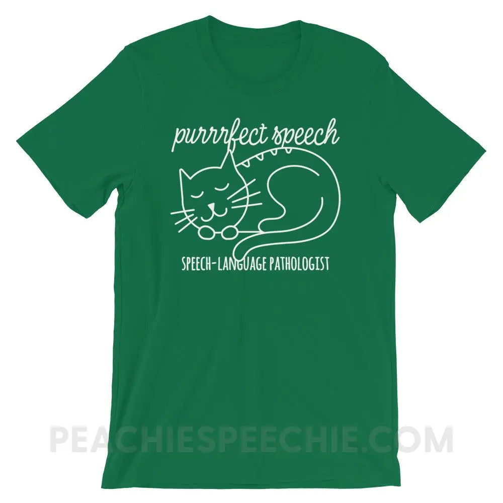 Purrrfect Speech Premium Soft Tee - Kelly / S - T-Shirts & Tops peachiespeechie.com