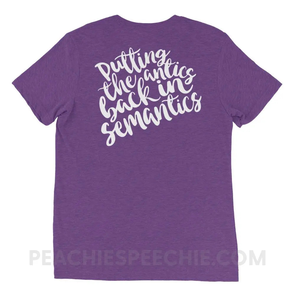 Putting The Antics Back In Semantics Tri-Blend Tee - Purple Triblend / XS - T-Shirts & Tops peachiespeechie.com