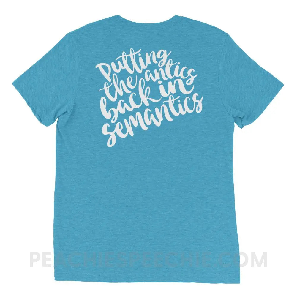 Putting The Antics Back In Semantics Tri-Blend Tee - Aqua Triblend / S - T-Shirts & Tops peachiespeechie.com