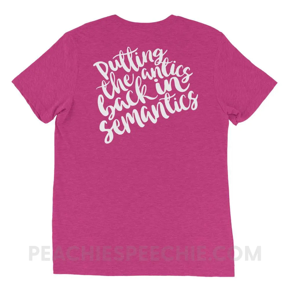 Putting The Antics Back In Semantics Tri-Blend Tee - Berry Triblend / XS - T-Shirts & Tops peachiespeechie.com