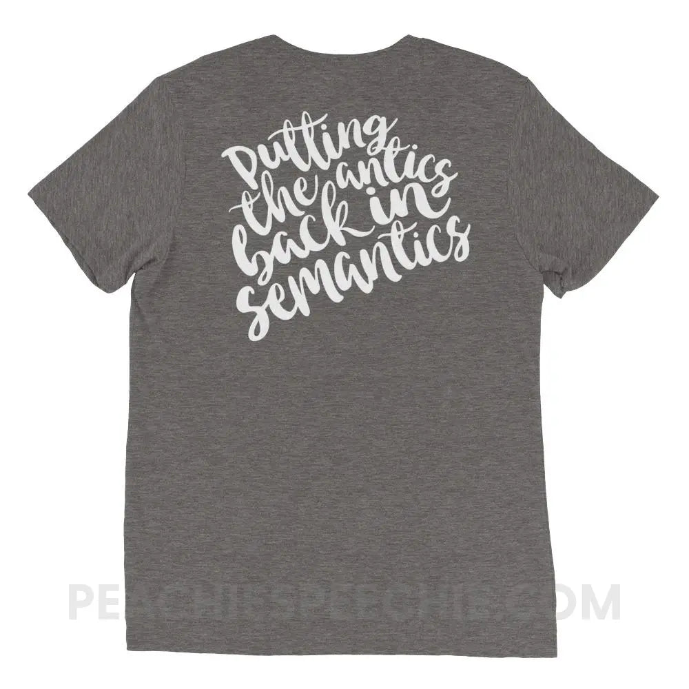 Putting The Antics Back In Semantics Tri-Blend Tee - Grey Triblend / XS - T-Shirts & Tops peachiespeechie.com