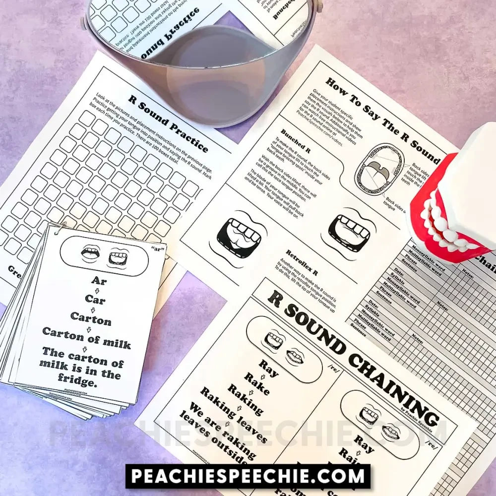 R Sound Chaining for Speech Therapy - Materials peachiespeechie.com