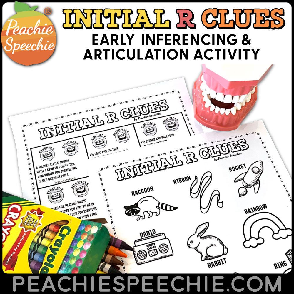 R Sound Clues: Early Inferencing and Articulation Activity - Materials peachiespeechie.com
