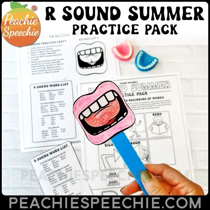 R Sound Summer Practice Pack - Materials peachiespeechie.com
