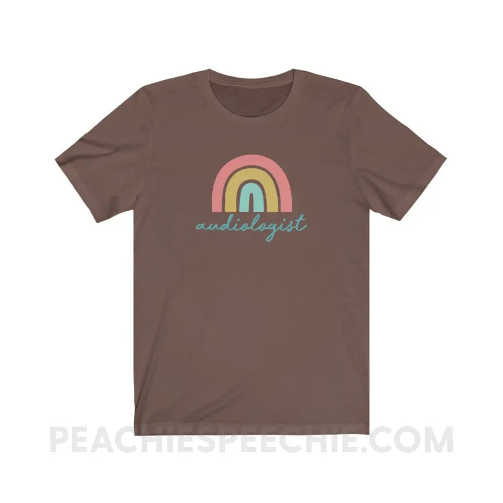 Rainbow Audiologist Premium Soft Tee - Brown / S - T-Shirt peachiespeechie.com
