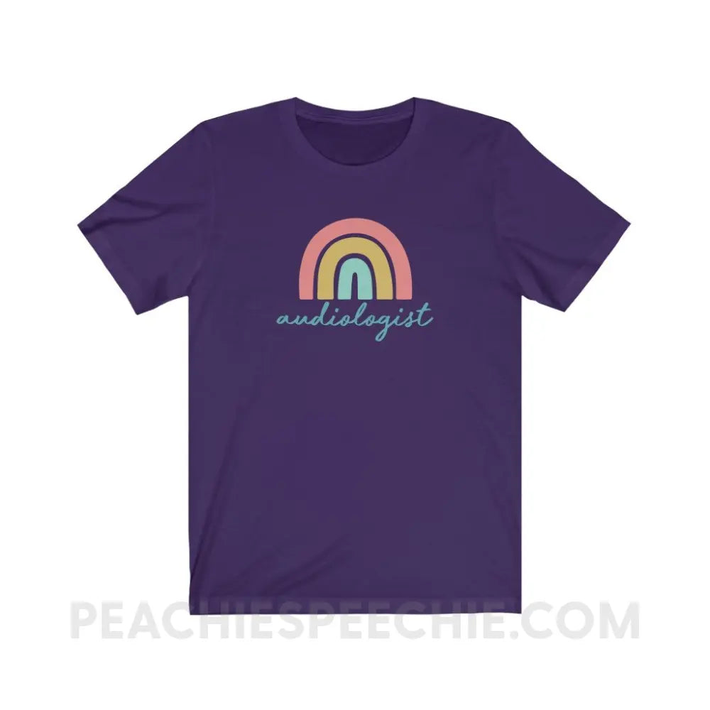 Rainbow Audiologist Premium Soft Tee - Team Purple / S - T-Shirt peachiespeechie.com