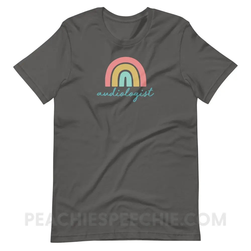 Rainbow Audiologist Premium Soft Tee - Asphalt / S - T-Shirt peachiespeechie.com