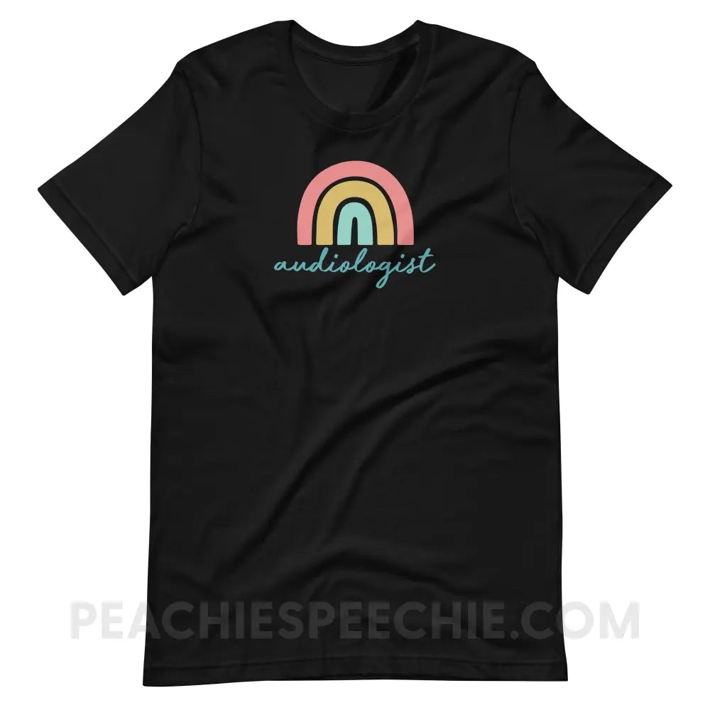 Rainbow Audiologist Premium Soft Tee - Black / S - T-Shirt peachiespeechie.com