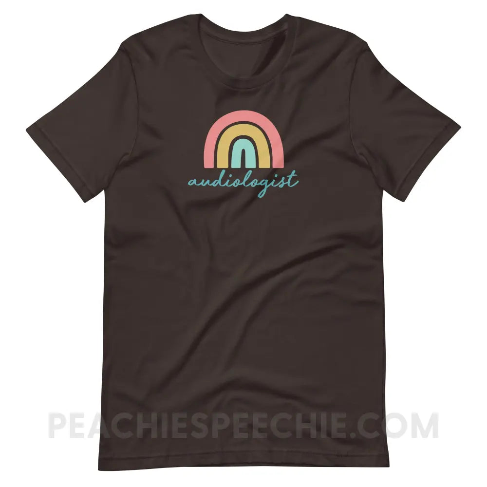 Rainbow Audiologist Premium Soft Tee - Brown / S - T-Shirt peachiespeechie.com