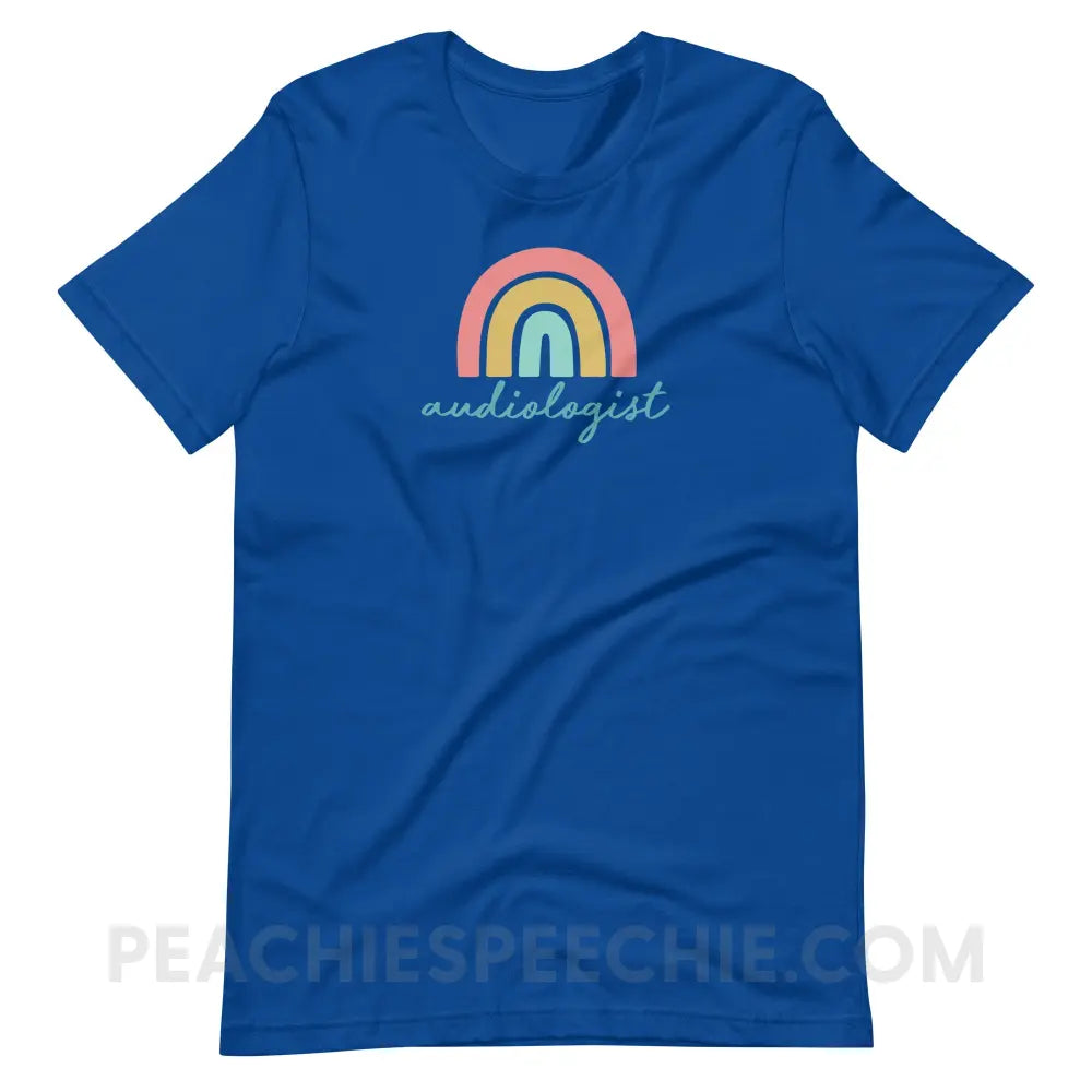 Rainbow Audiologist Premium Soft Tee - True Royal / S - T-Shirt peachiespeechie.com