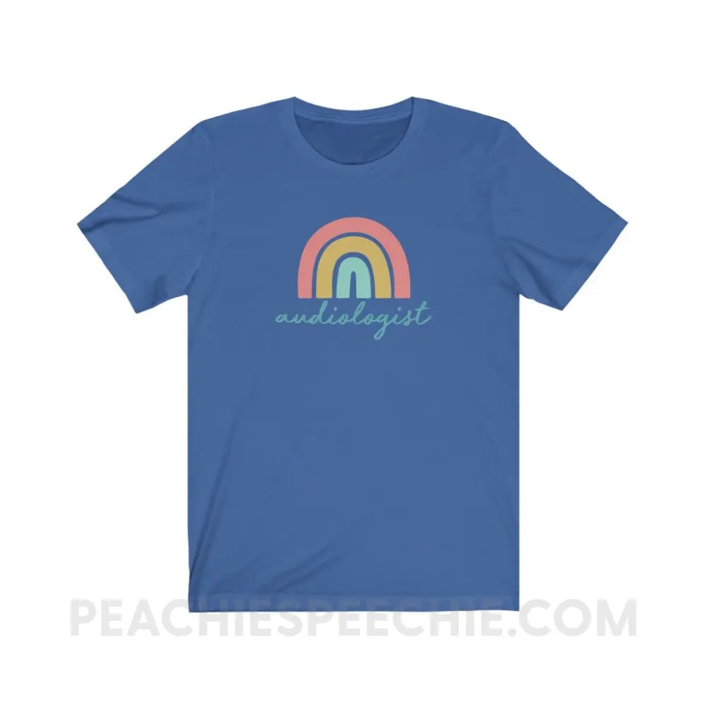 Rainbow Audiologist Premium Soft Tee - True Royal / S - T-Shirt peachiespeechie.com