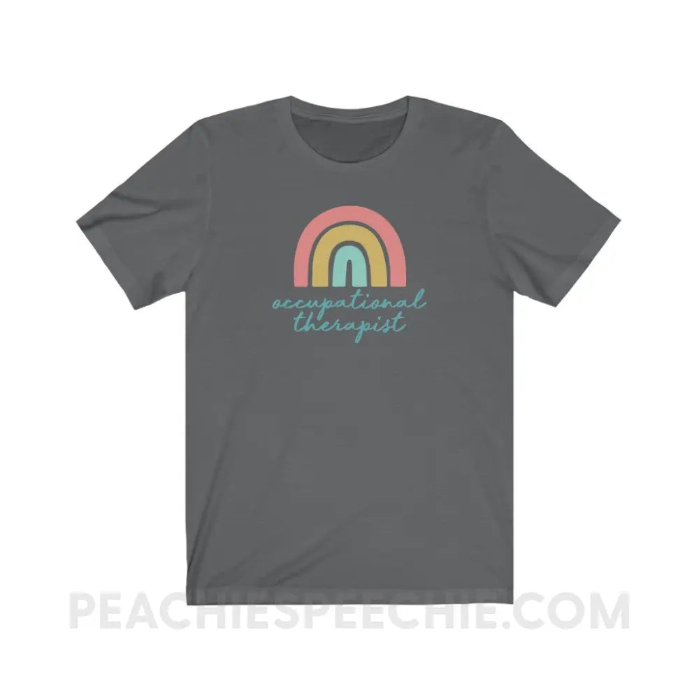 Rainbow Occupational Therapist Premium Soft Tee - Asphalt / S - T-Shirt peachiespeechie.com