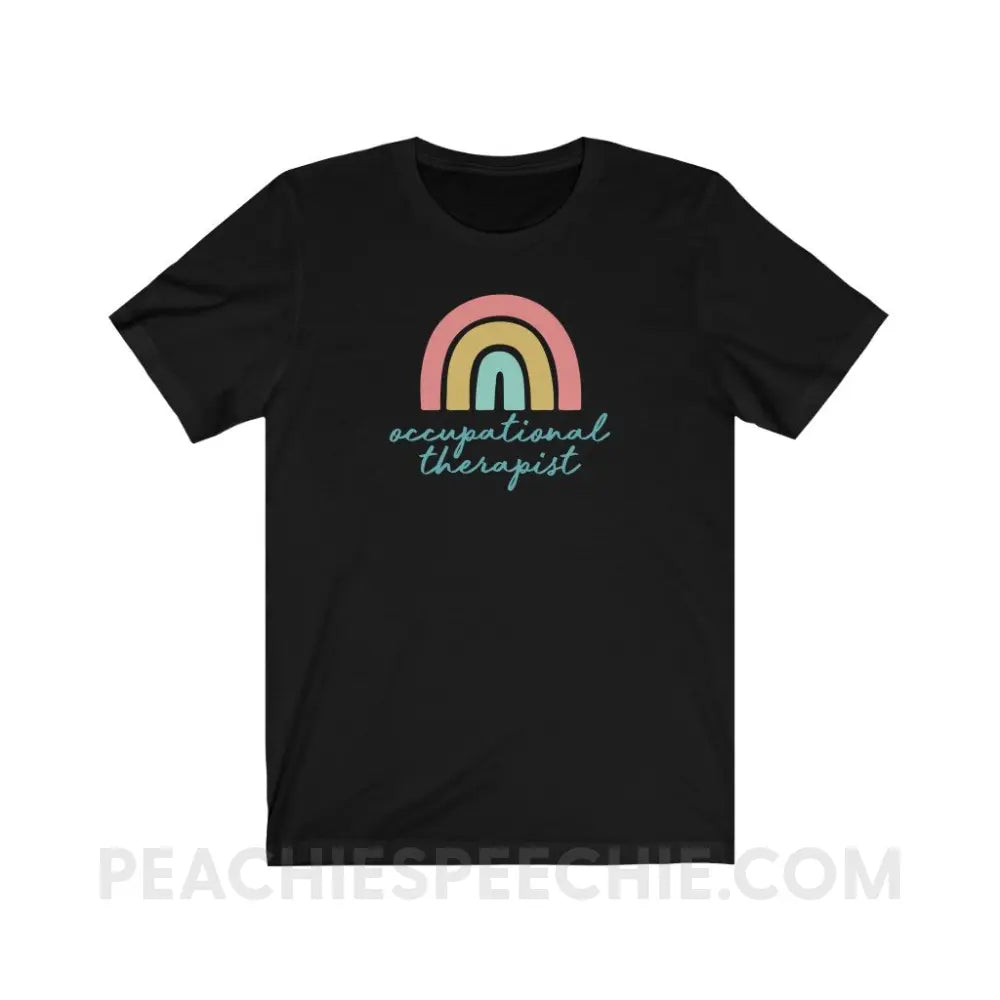 Rainbow Occupational Therapist Premium Soft Tee - Black / S - T-Shirt peachiespeechie.com
