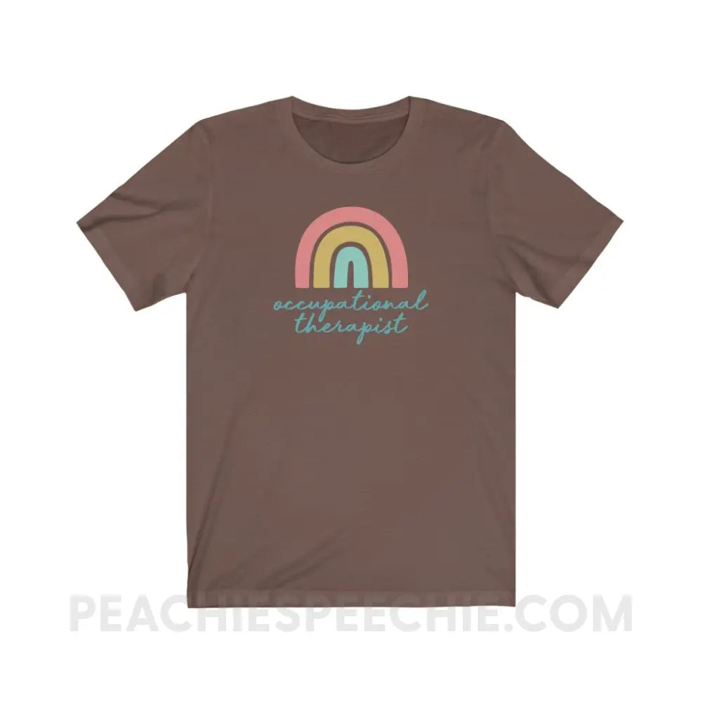 Rainbow Occupational Therapist Premium Soft Tee - Brown / S - T-Shirt peachiespeechie.com